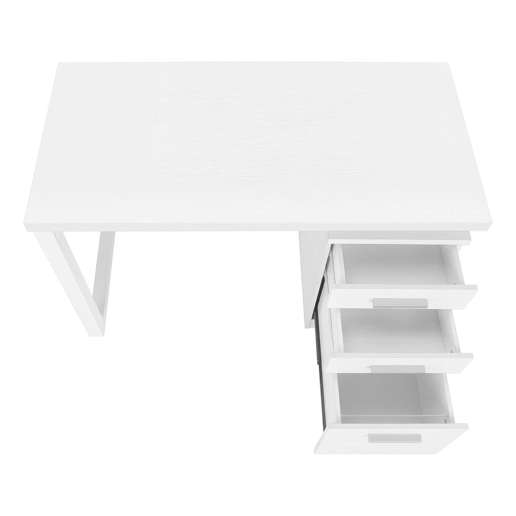 47" White Computer Desk With Three Drawers Homeroots Office