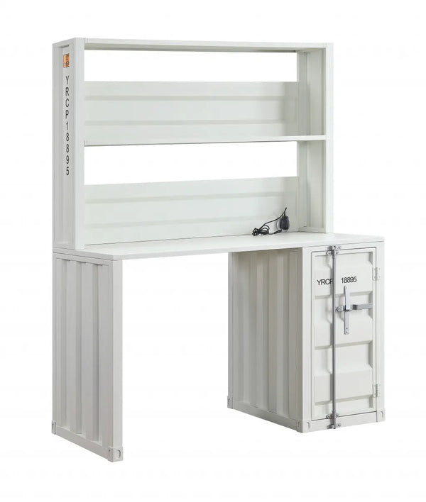 47" White Metal Writing Desk Homeroots Office