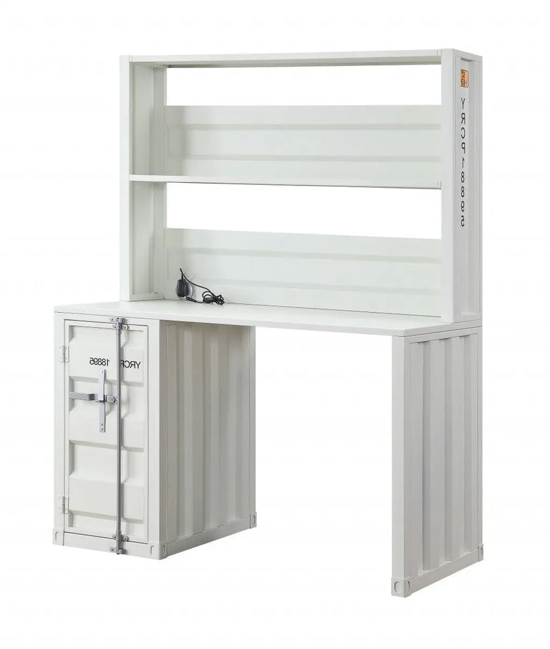 47" White Metal Writing Desk Homeroots Office