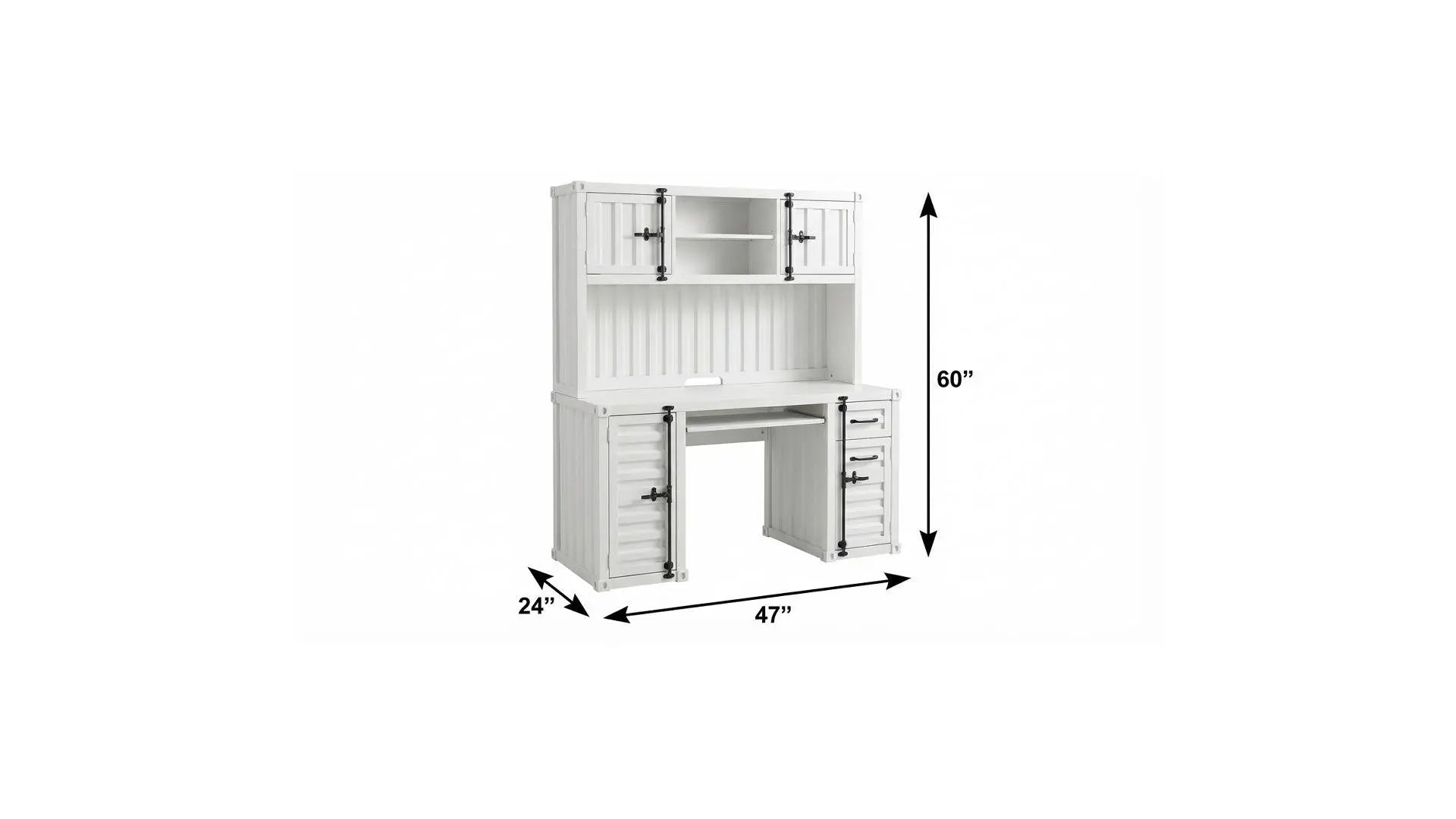47" White Metal Writing Desk Homeroots Office