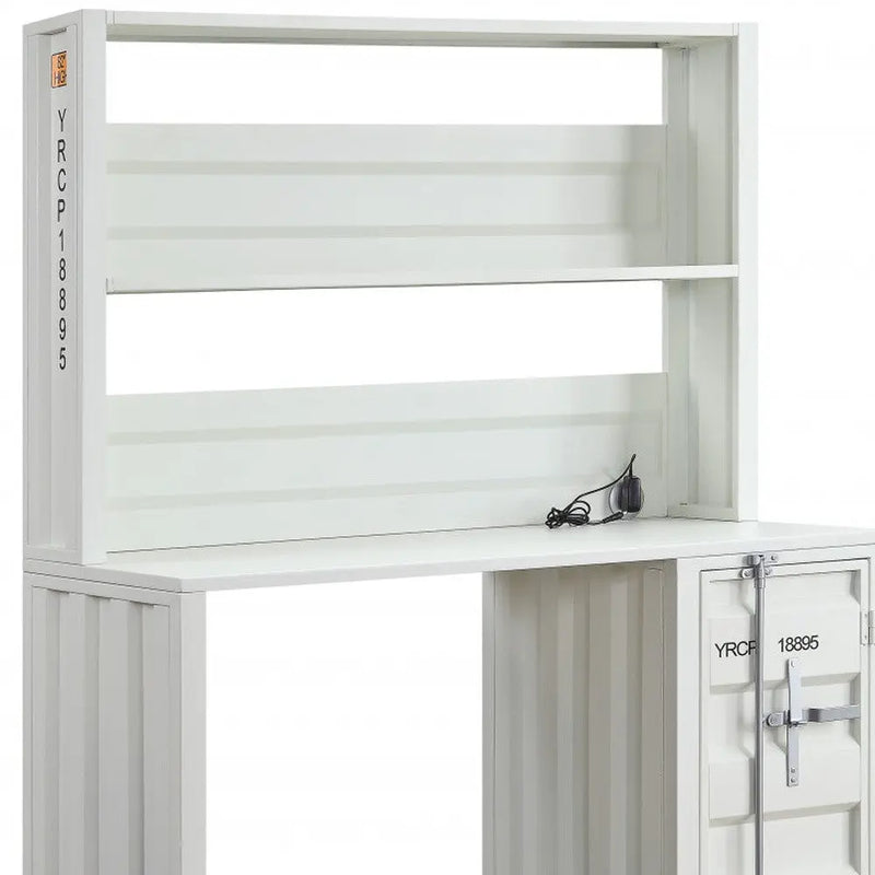 47" White Metal Writing Desk Homeroots Office