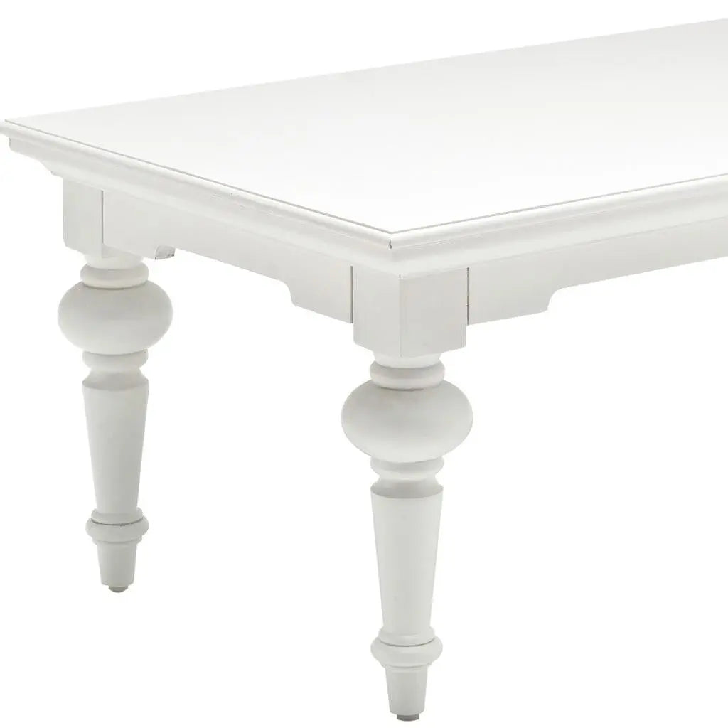 47" White Solid Wood Coffee Table Homeroots Living Room
