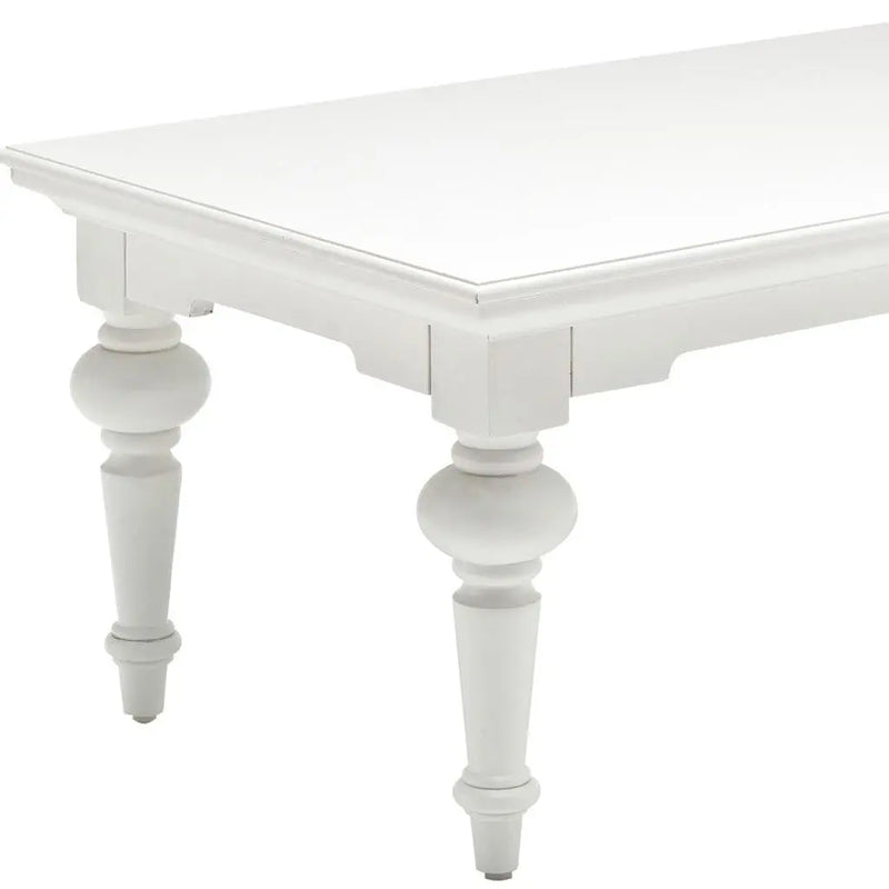 47" White Solid Wood Coffee Table Homeroots Living Room