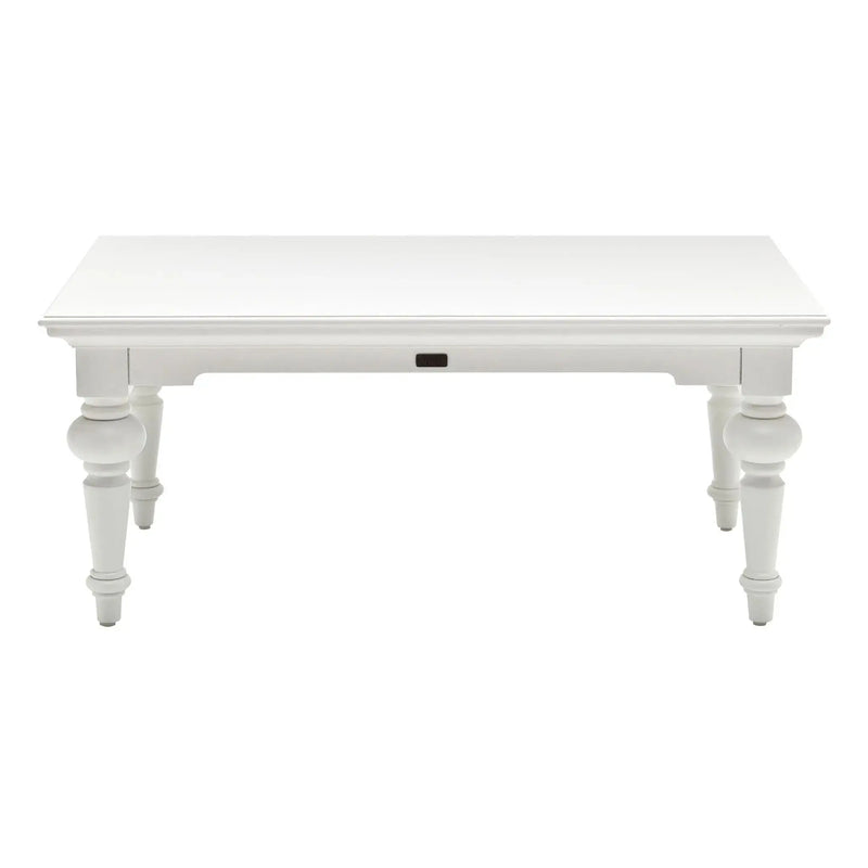 47" White Solid Wood Coffee Table Homeroots Living Room