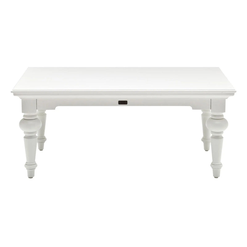 47" White Solid Wood Coffee Table Homeroots Living Room