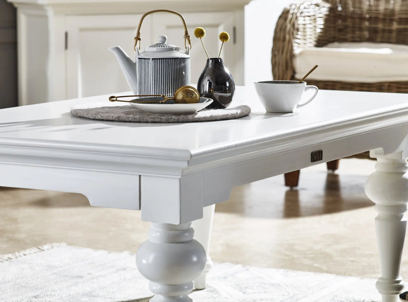 47" White Solid Wood Coffee Table Homeroots Living Room