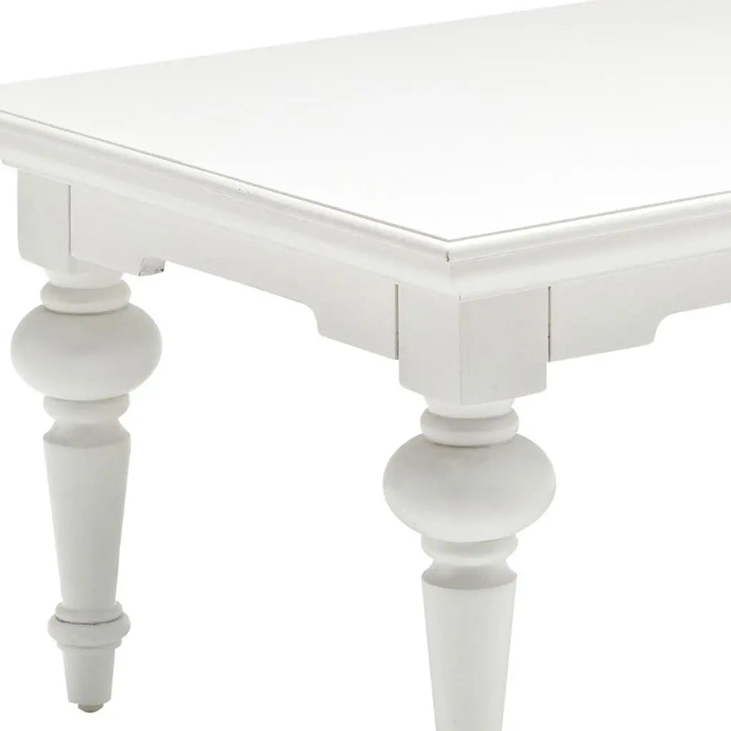 47" White Solid Wood Coffee Table Homeroots Living Room