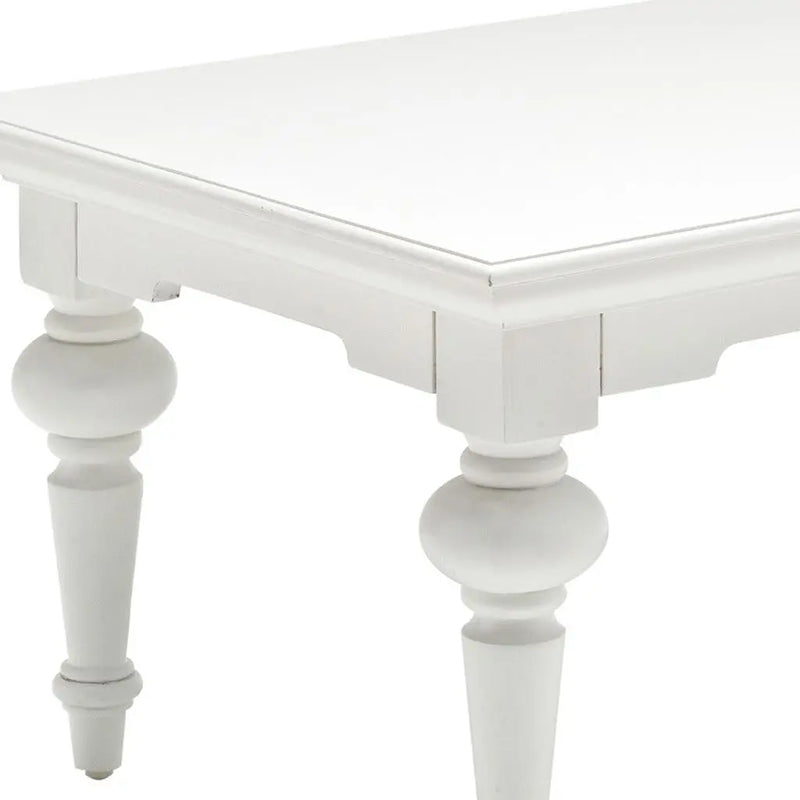47" White Solid Wood Coffee Table Homeroots Living Room