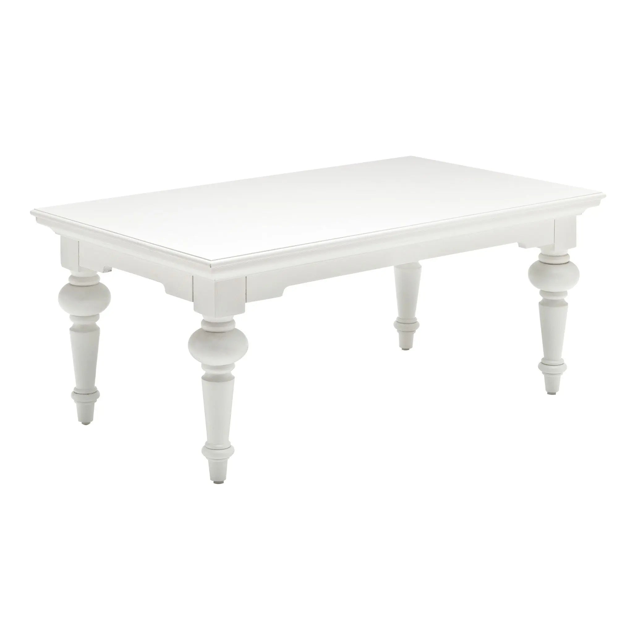47" White Solid Wood Coffee Table Homeroots Living Room