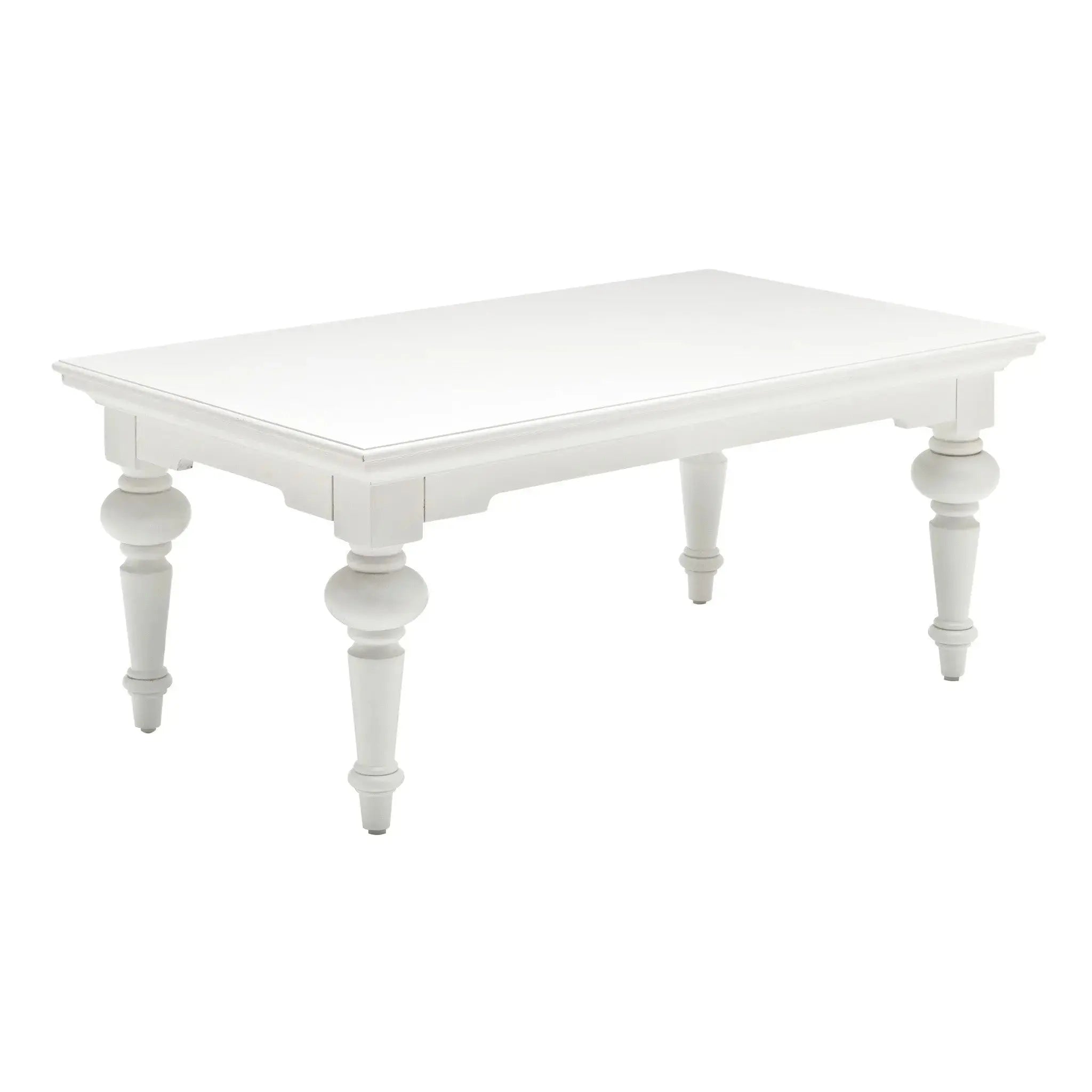 47" White Solid Wood Coffee Table Homeroots Living Room