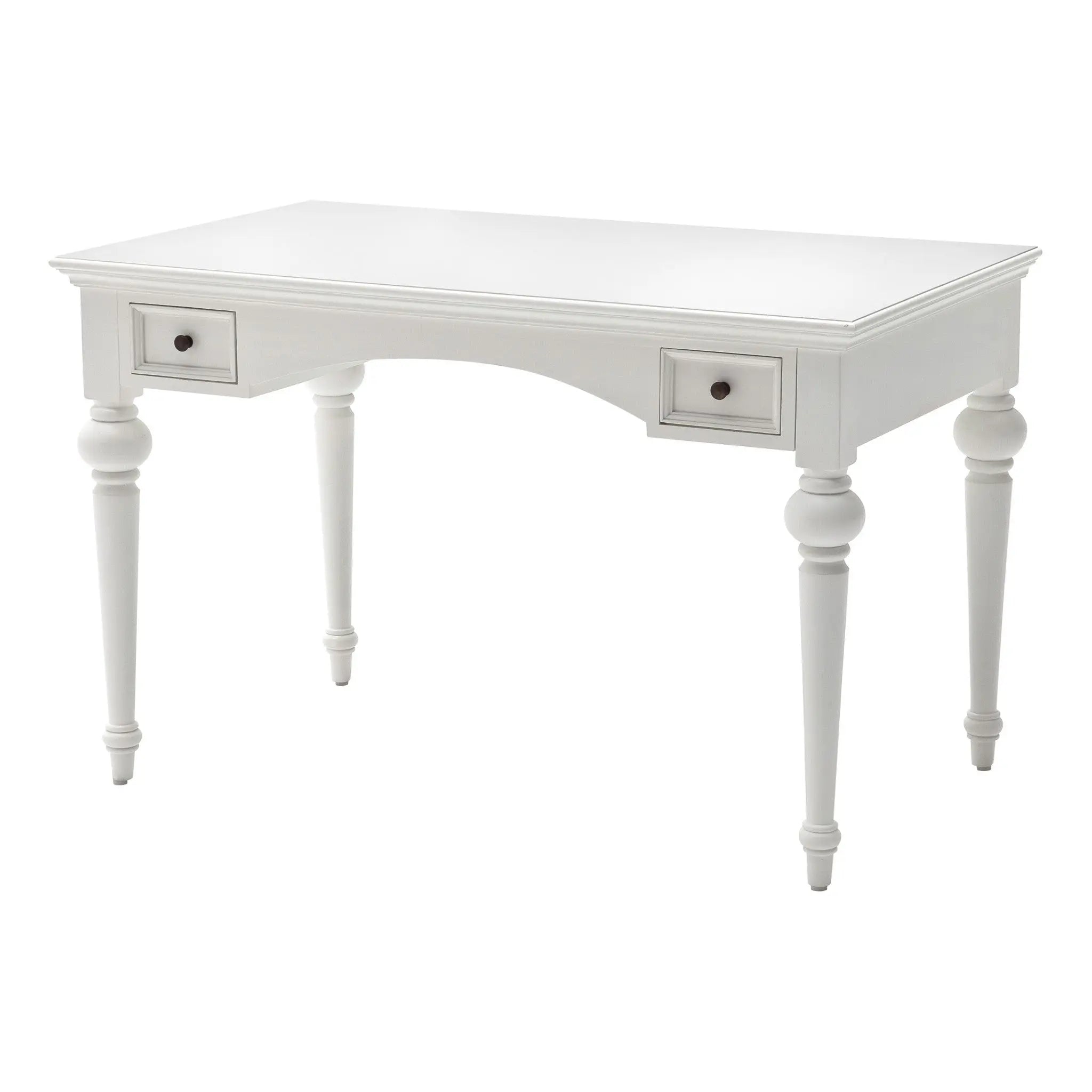 47" White Solid Wood Computer Desk With Hutch With Two Drawers Homeroots Office