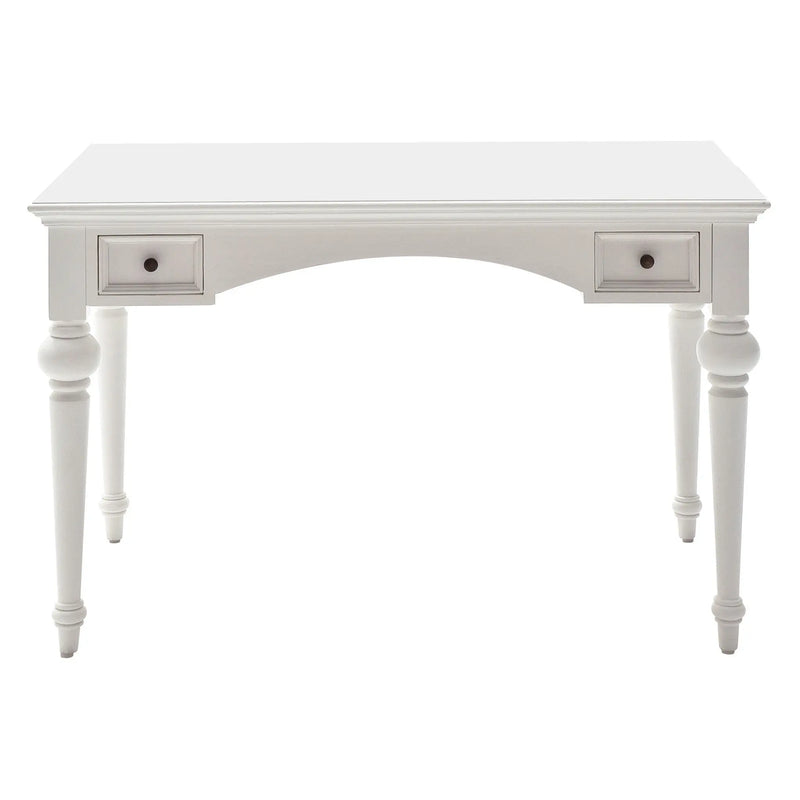 47" White Solid Wood Computer Desk With Hutch With Two Drawers Homeroots Office