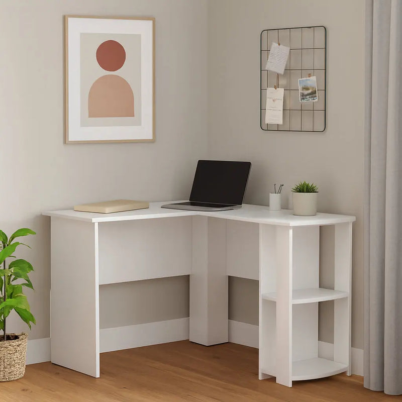 47" White Wood Corner Computer Desk Homeroots Office