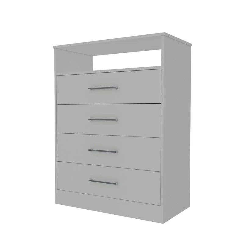 47" White Wood Four Drawer Dresser Homeroots Bed & Bath