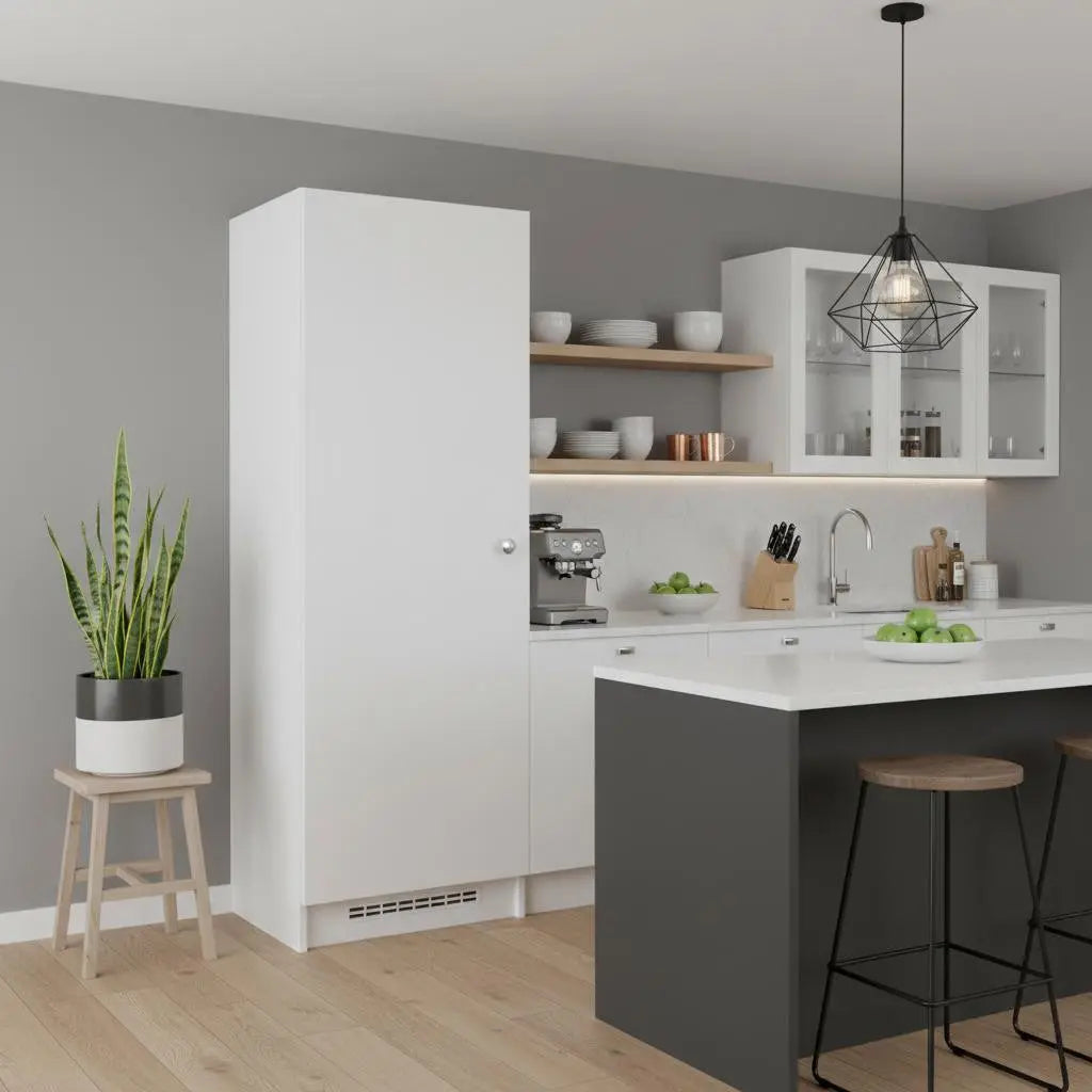 47" White Wood Pantry Or Storage Closet Homeroots Kitchen & Dining