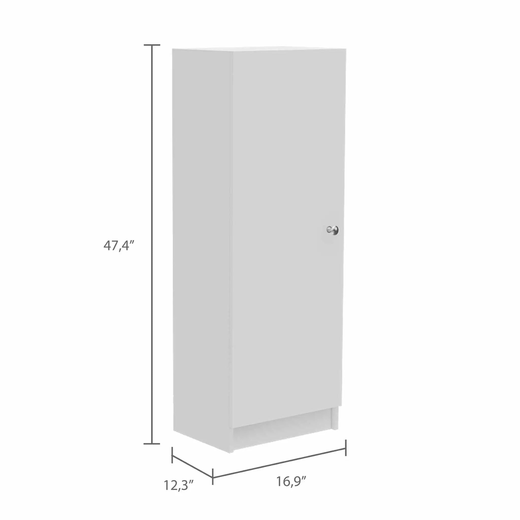 47" White Wood Pantry Or Storage Closet Homeroots Kitchen & Dining