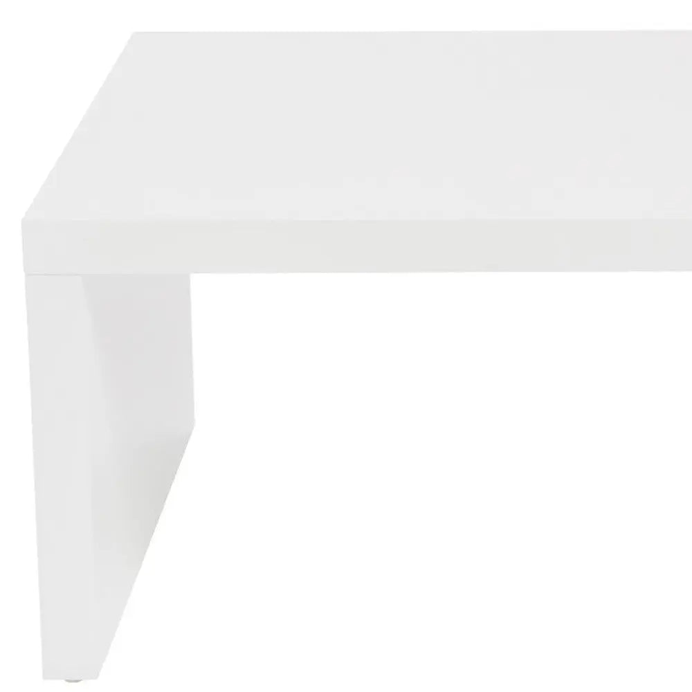 47" White Wood Sled Coffee Table Homeroots Living Room