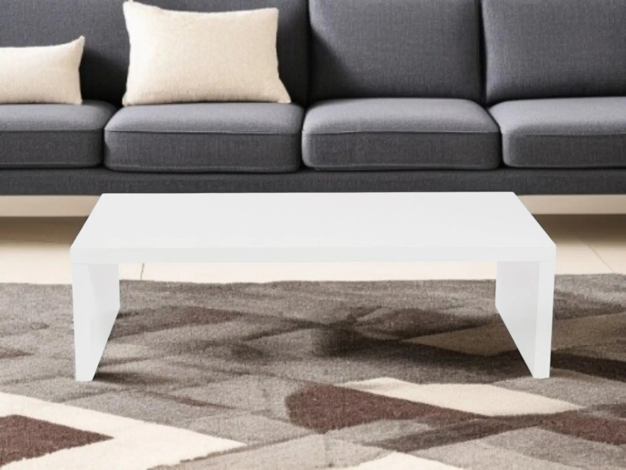47" White Wood Sled Coffee Table Homeroots Living Room