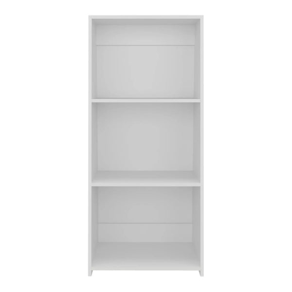 47" White Wood Three Tier Bookcase Homeroots Office