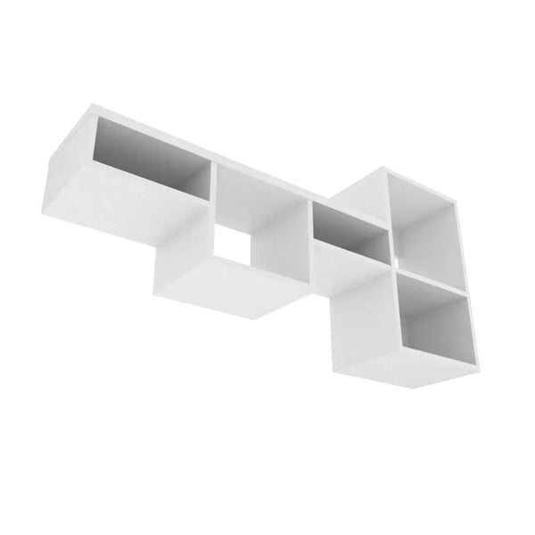 47" White Wood Wall Mounted Cubby Shelf - GreatEagleInc