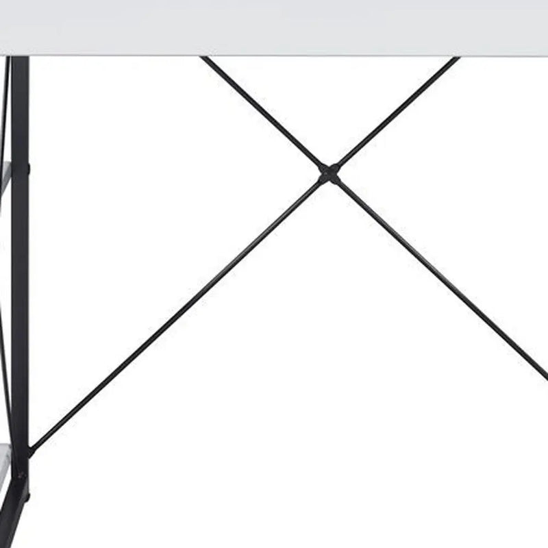 47" White and Black Computer Desk Homeroots Office