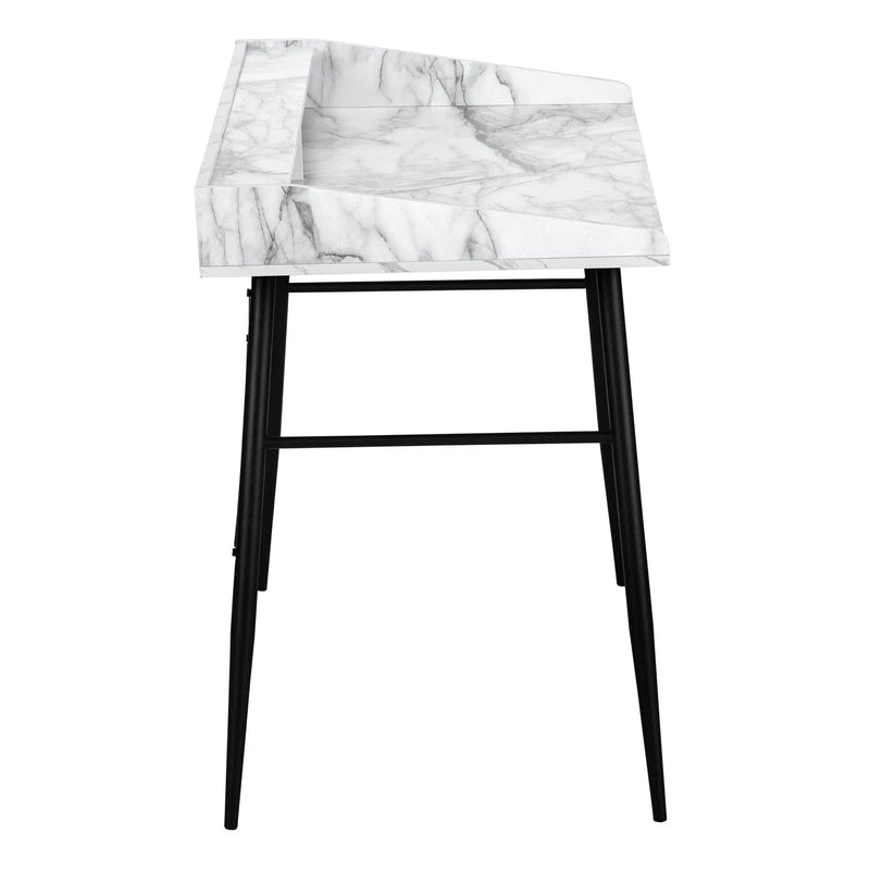 47" White and Black Wood and Iron Parsons Writing Desk Homeroots Office
