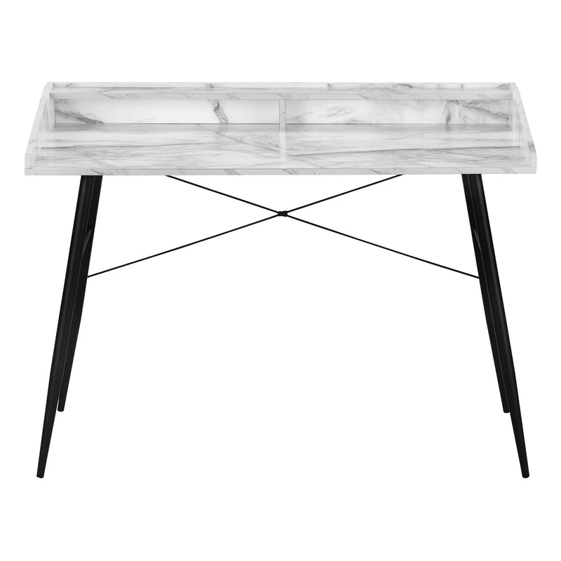 47" White and Black Wood and Iron Parsons Writing Desk Homeroots Office