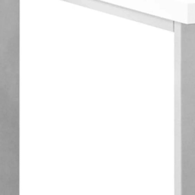 47" White and Silver L Shape Computer Desk With Three Drawers Homeroots Office