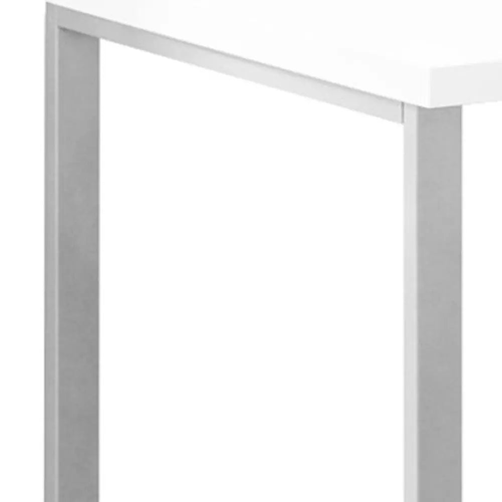 47" White and Silver L Shape Computer Desk With Three Drawers Homeroots Office