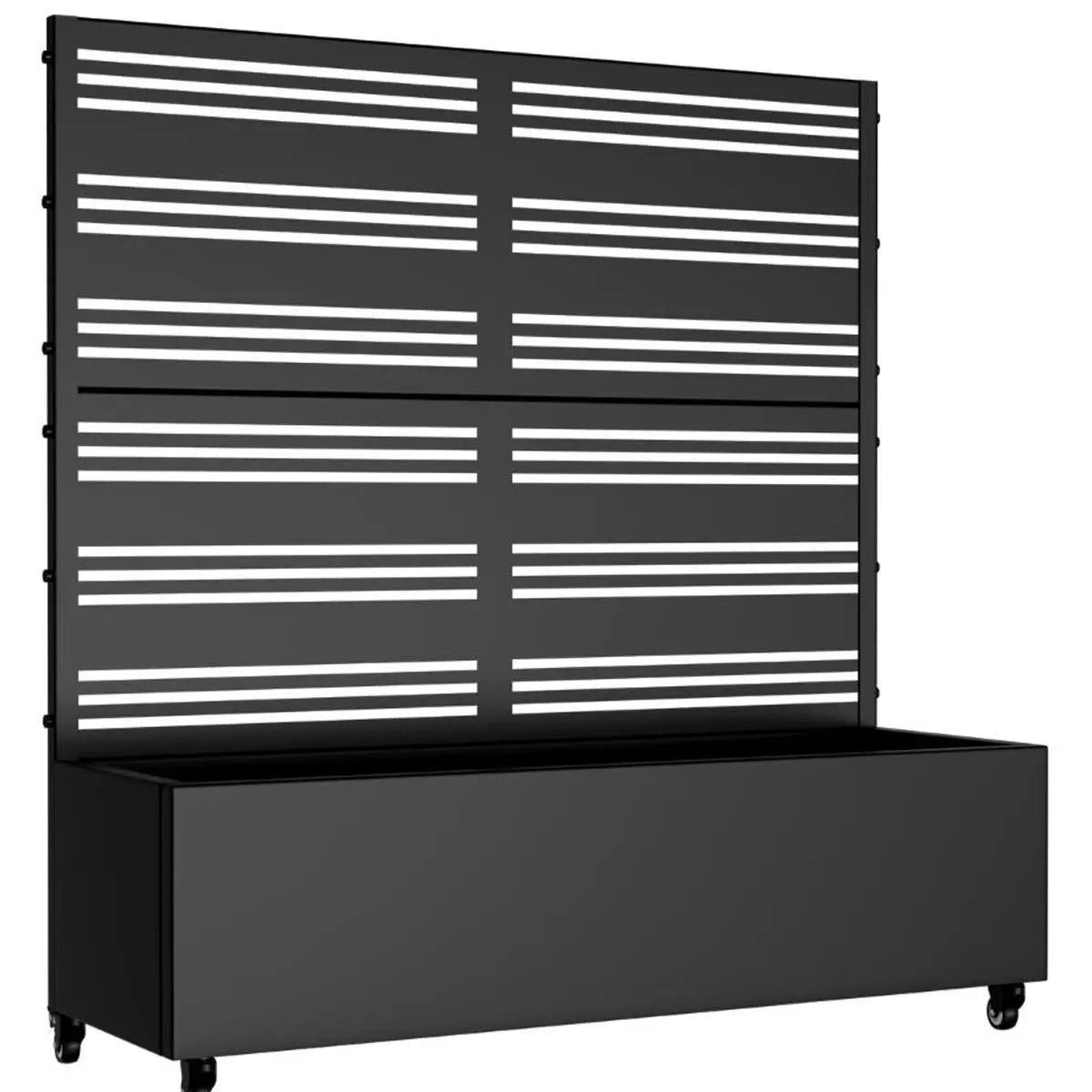 47" X 47" Black Striped Galvanized Metal Rectangular Planter Box Homeroots Outdoor