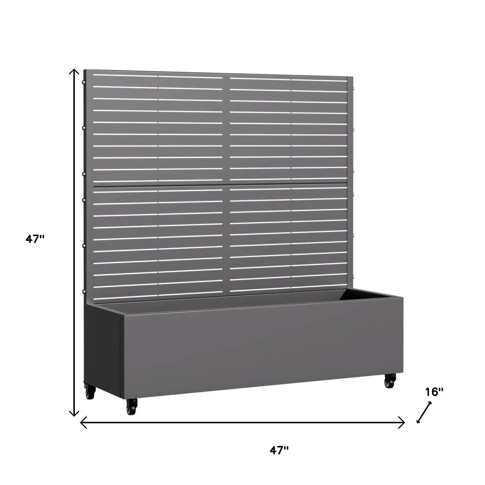 47" X 47" Gray Metal Rectangular Planter Box Homeroots Outdoor