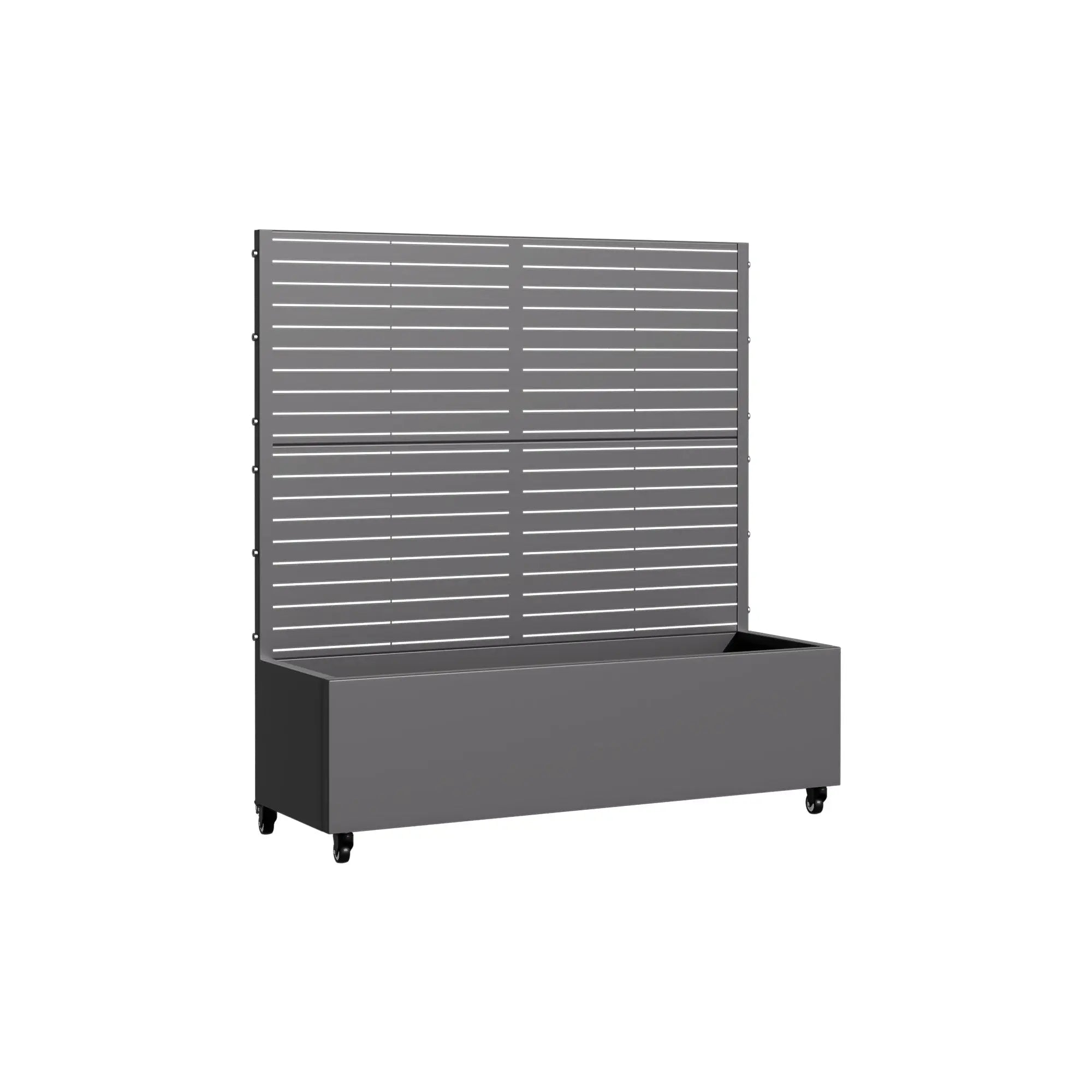 47" X 47" Gray Metal Rectangular Planter Box Homeroots Outdoor