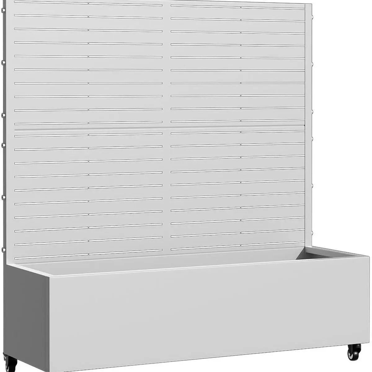 47" X 47" White Striped Galvanized Metal Rectangular Planter Box Homeroots Outdoor
