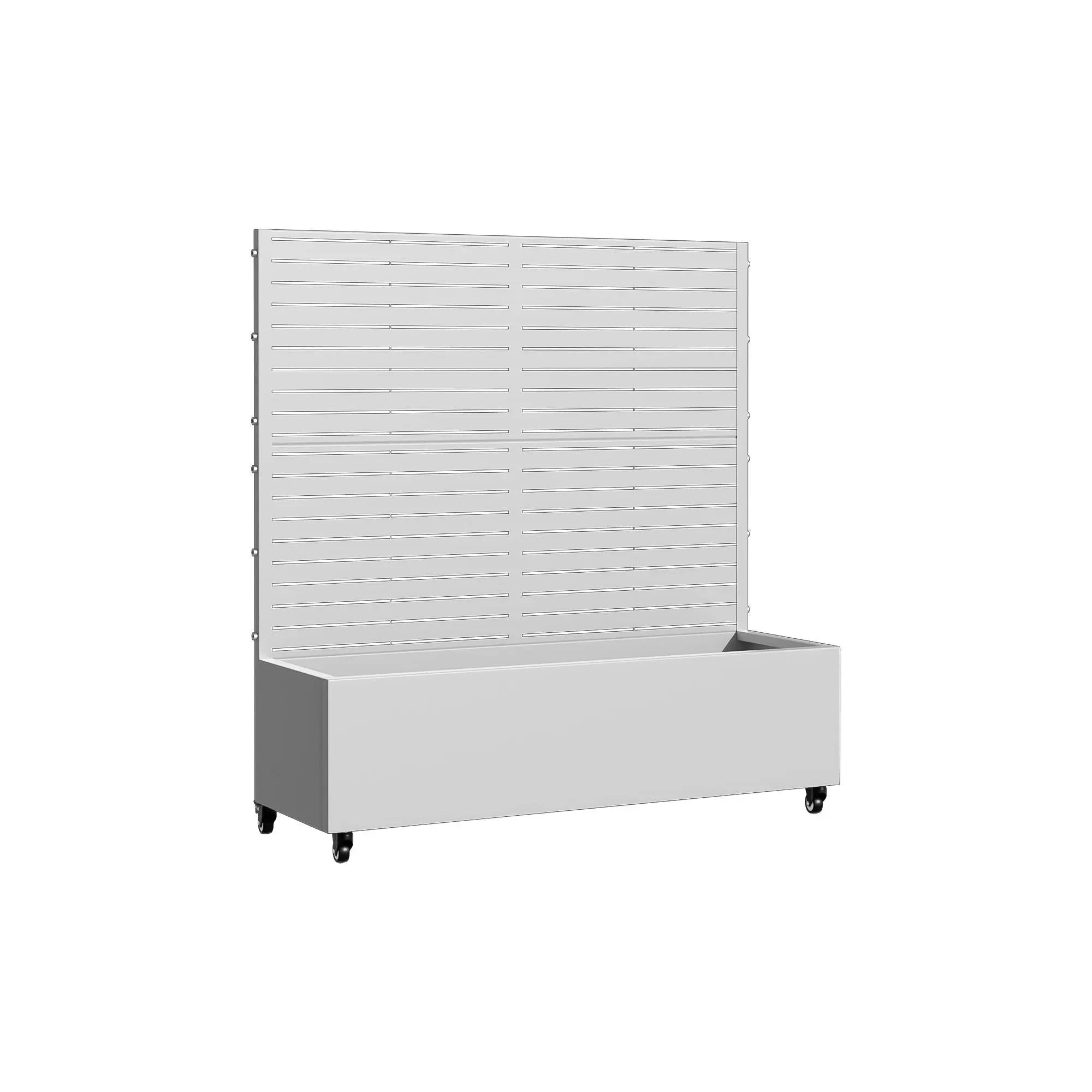 47" X 47" White Striped Galvanized Metal Rectangular Planter Box Homeroots Outdoor