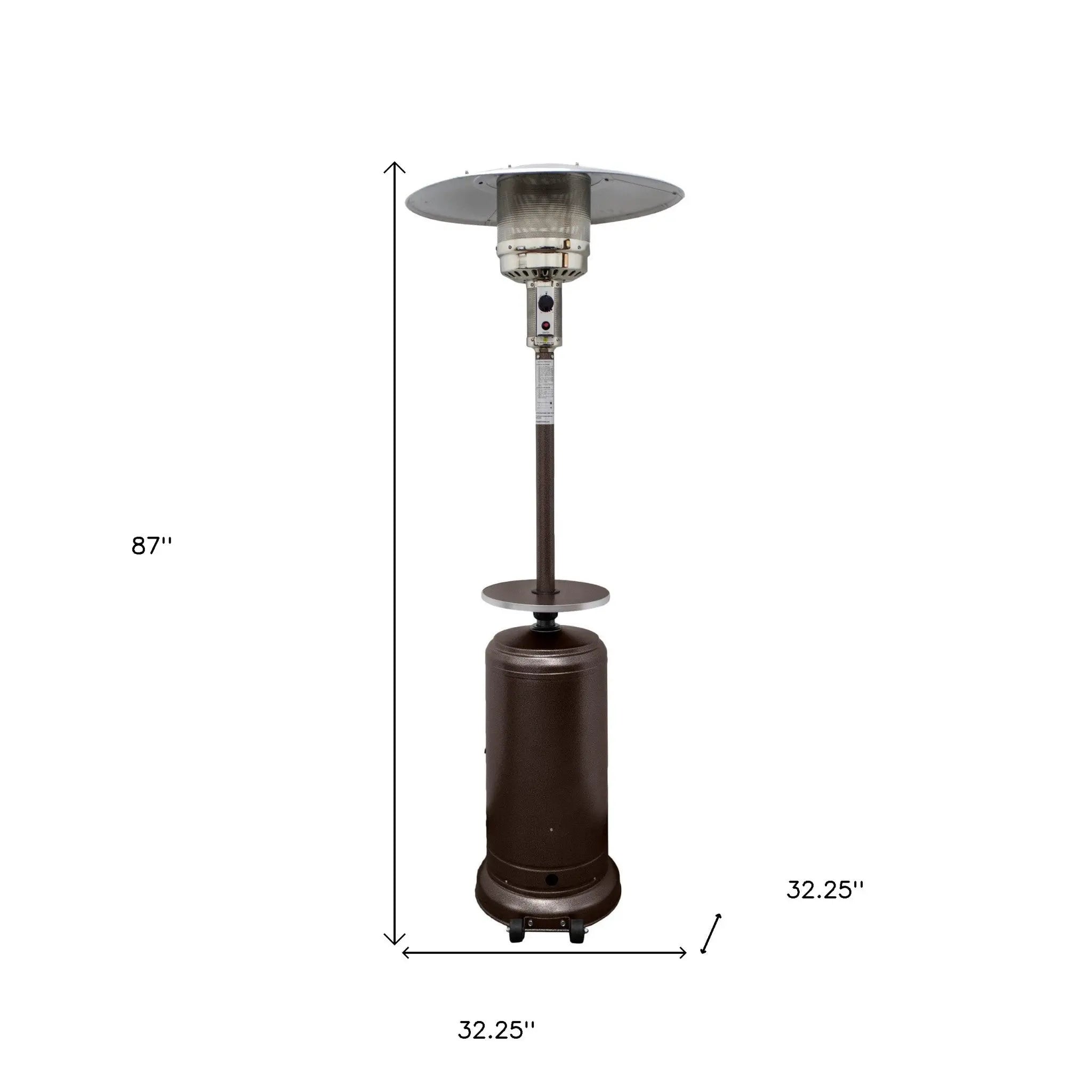 48000 BTU Bronze Steel Propane Cylindrical Pole Standing Patio Heater Homeroots Outdoor