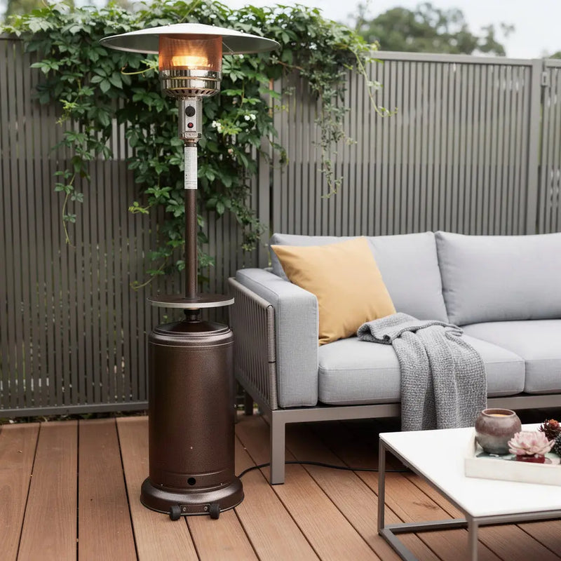 48000 BTU Bronze Steel Propane Cylindrical Pole Standing Patio Heater Homeroots Outdoor