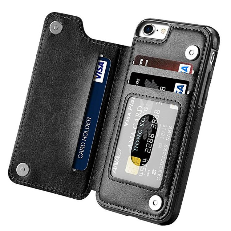 Saling Shockproof Wallet Leather Phone Case With Card Slots Soft Pu Cover Case For Iphone 11 5.8 Inch