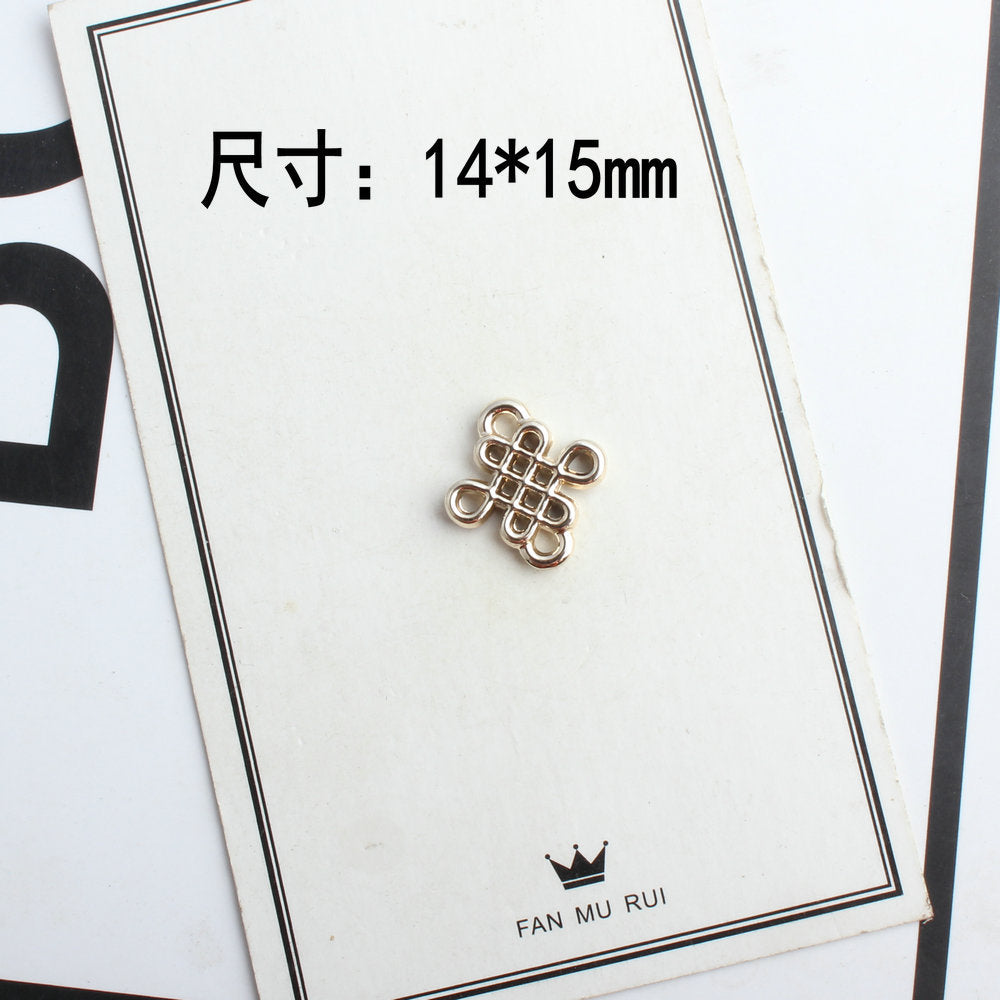 DIY enamel Double happiness Chinese knot charms for Earrings Necklace Pendant handmade jewelry making jewellery material 4