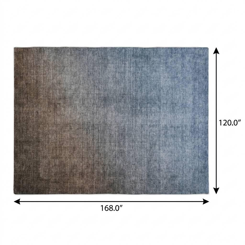10' X 14' Chocolate And Taupe Ombre Shag Washable Area Rug With UV Protection - Home & Garden
