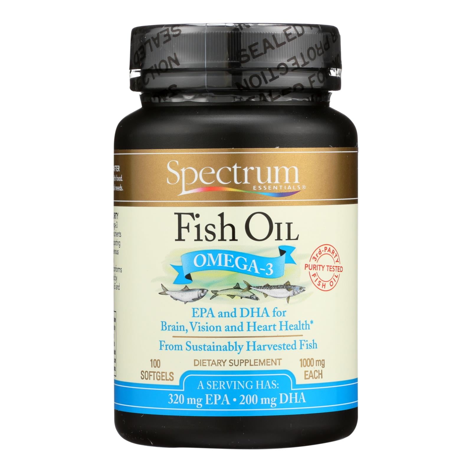 Spectrum Essentials Omega-3 Fish Oil Dietary Supplement  - 1 Each - 100 Cap - GreatEagleInc