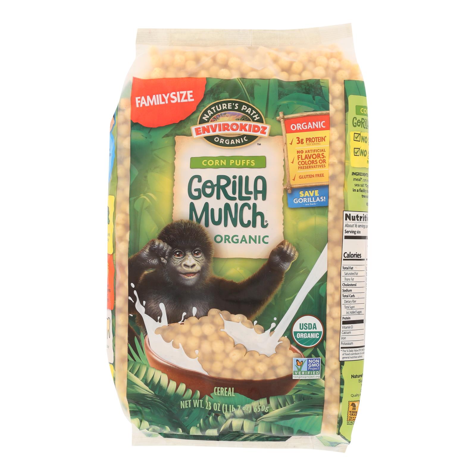 Envirokidz - Corn Puff - Gorilla Munch - Case Of 6 - 23 Oz. - GreatEagleInc