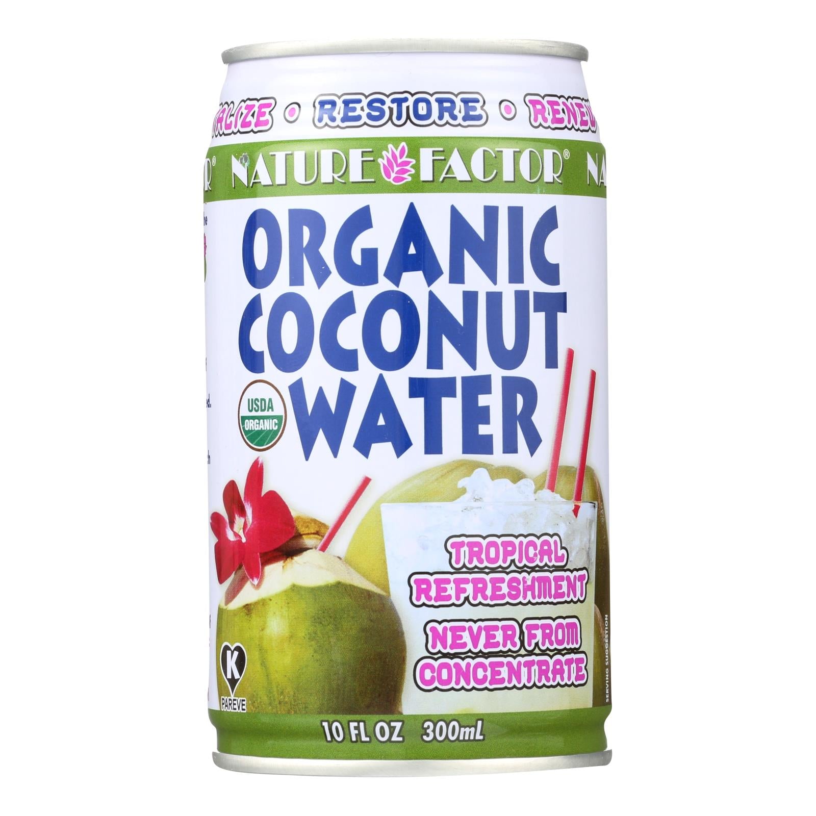 Nature Factor Organic Coconut Water - Case Of 12 - 10.1 Fl Oz. - GreatEagleInc