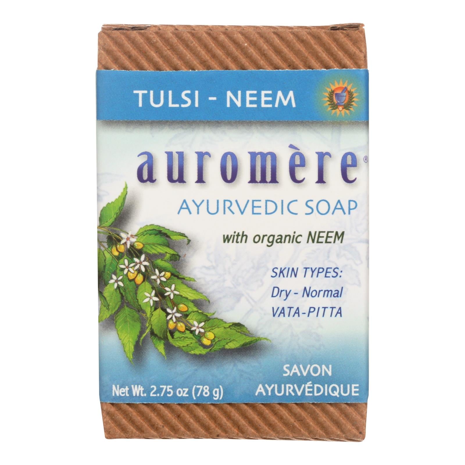 Auromere Ayurvedic Bar Soap Tulsi-neem - 2.75 Oz - GreatEagleInc
