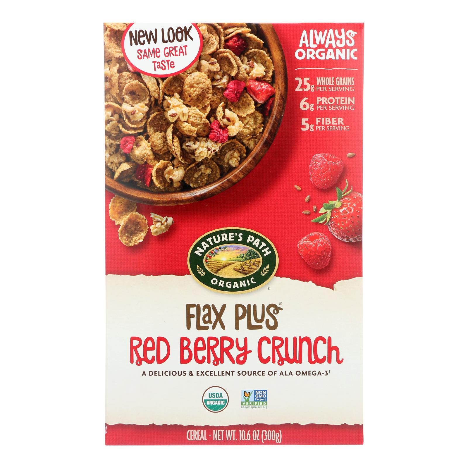 Nature's Path Organic Flax Plus Cereal - Red Berry Crunch - Case Of 12 - 10.6 Oz. - GreatEagleInc