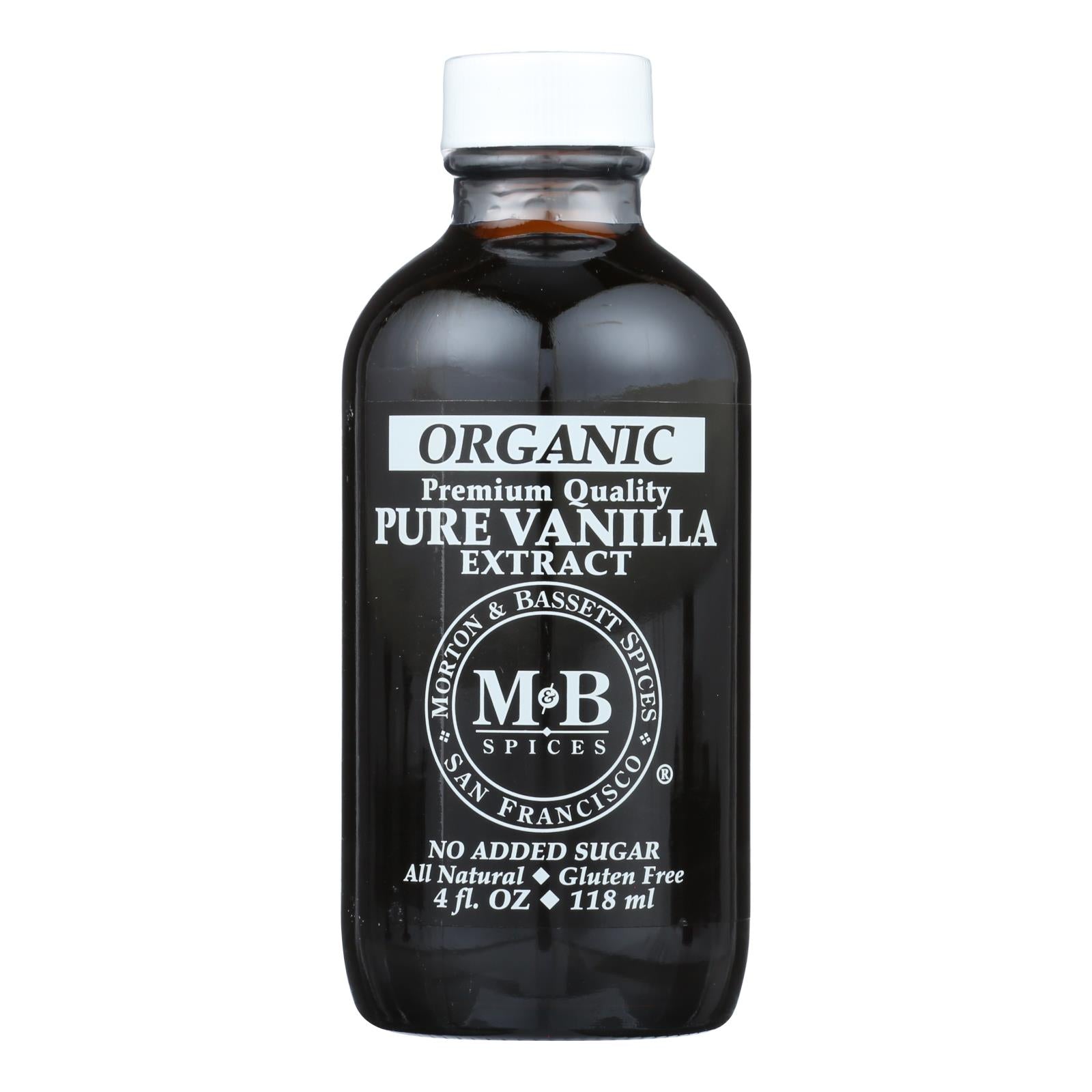 M&b Spices Organic Pure Vanilla Extract  - Case Of 3 - 4 Oz - GreatEagleInc