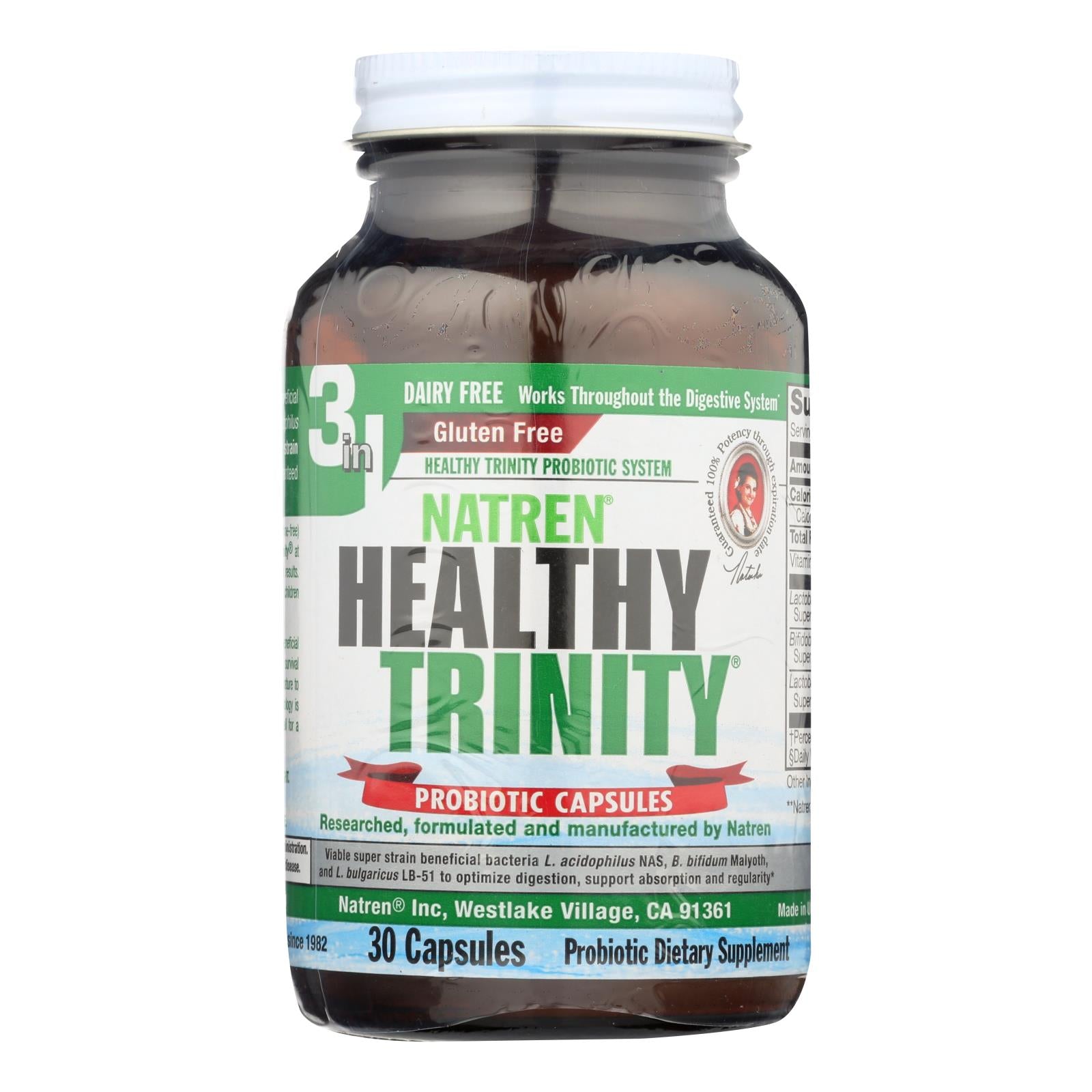 Natren Healthy Trinity Probiotic Capsules  - 1 Each - 30 Cap - GreatEagleInc