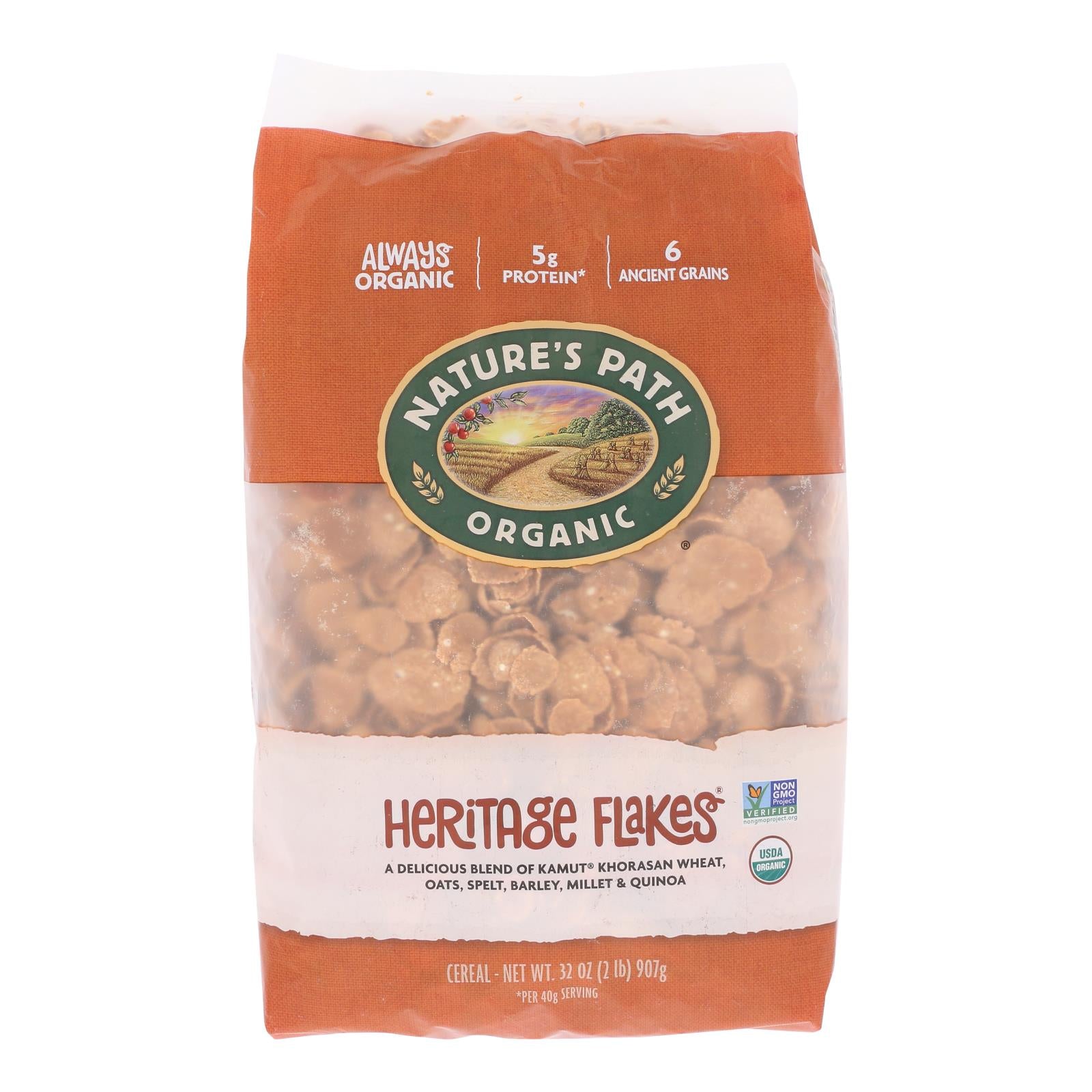 Nature's Path Organic Heritage Flakes Cereal - Case Of 6 - 32 Oz. - GreatEagleInc