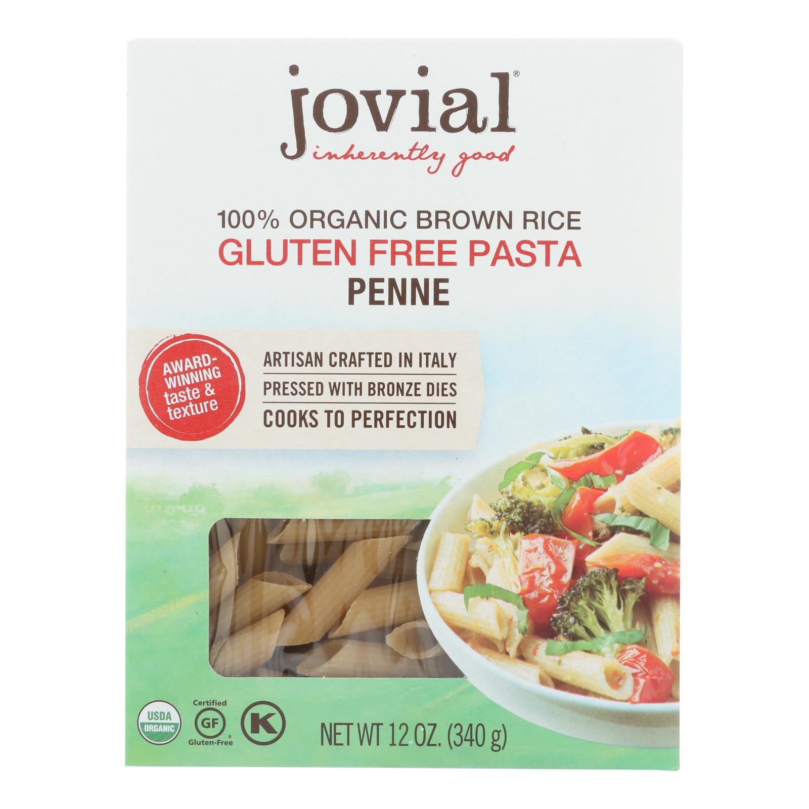 Jovial - Pasta - Organic - Brown Rice - Penne Rigate - 12 Oz - Case Of 12 - GreatEagleInc