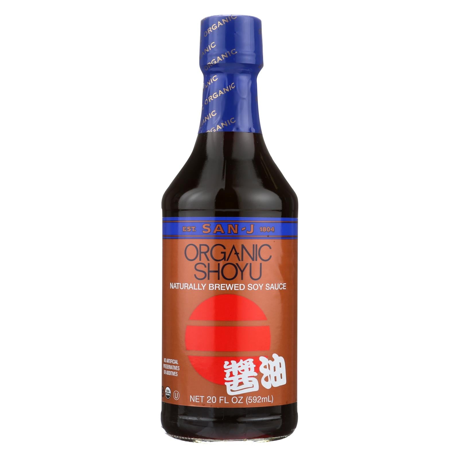 San - J Shoyu Soy Sauce - Organic - Case Of 6 - 20 Fl Oz. - GreatEagleInc