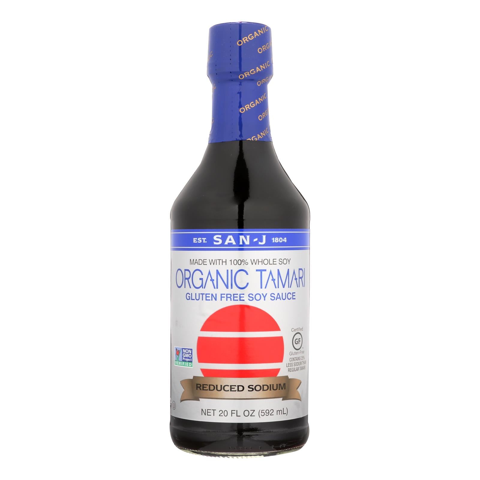 San - J Tamari Soy Sauce - Case Of 6 - 20 Fl Oz. - GreatEagleInc